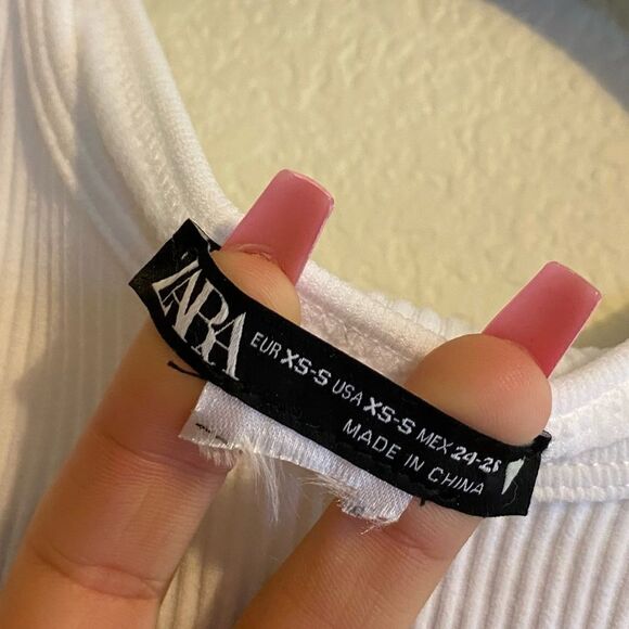 Zara two shoulder double strap white tank top - Picture 5 of 10